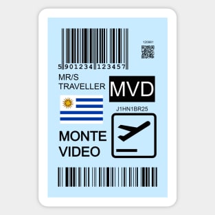 Montevideo Uruguay travel ticket Sticker